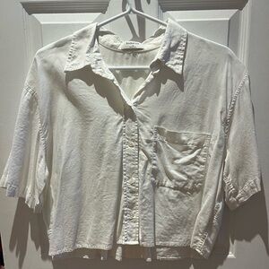 Aritzia Babaton Linen Button-Up Blouse